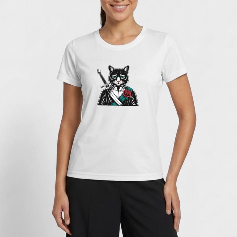 Le chat samourai, le chat Bushido T-shirt sport Femme