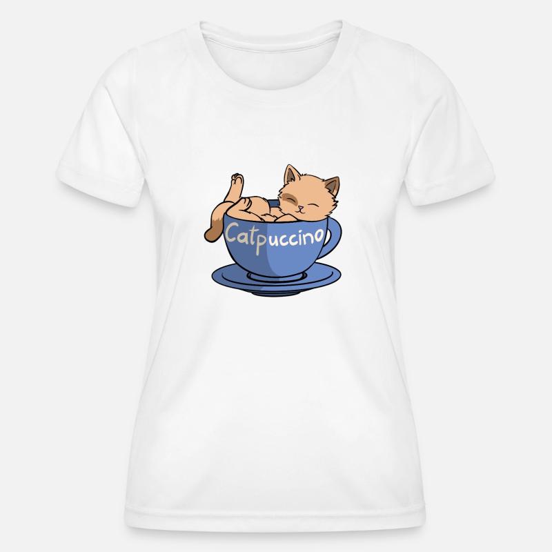Catpuccino - Women's Functional T-Shirt - white