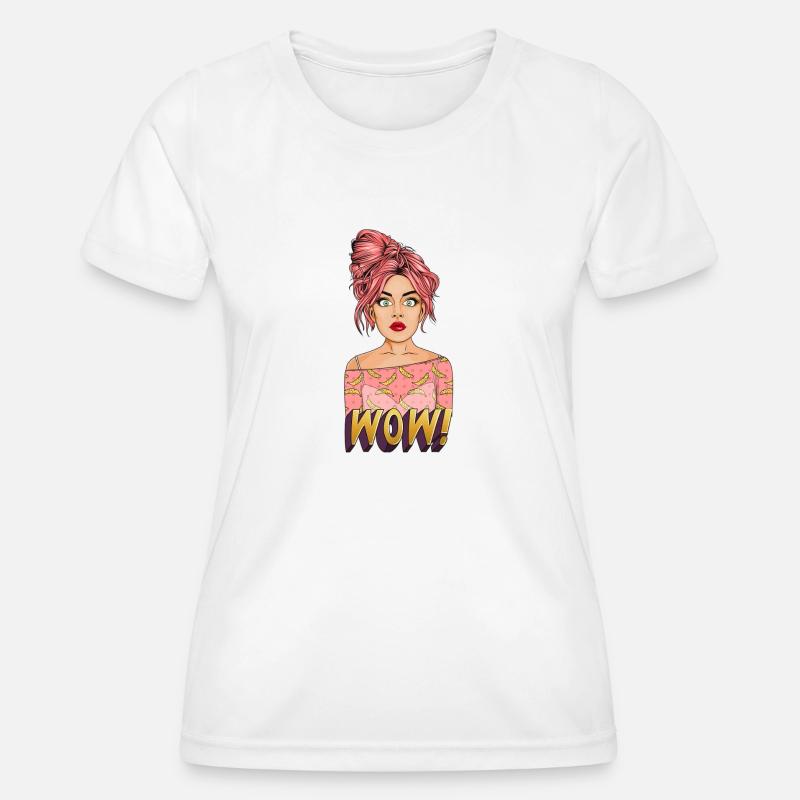 WOW! – Pop Art Shock! - Women's Functional T-Shirt - white