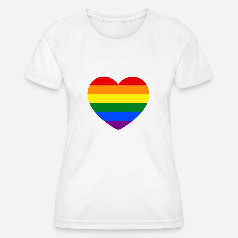 Rainbow Heart - Women's Functional T-Shirt - white