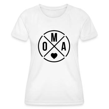 Oma mit Herz Omi Großmutter - Frauen Funktions-T-Shirt - Weiß - Vorne - AI Model Female 172 dark (172cm)