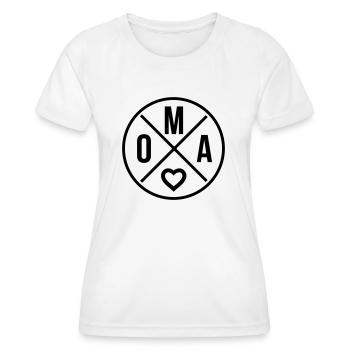Oma mit Herz Omi Großmutter - Frauen Funktions-T-Shirt - Weiß - Vorne - AI Model Female 172 dark (172cm)
