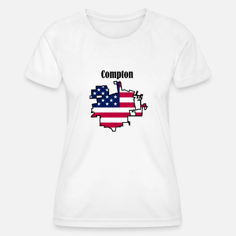 Compton, USA - Women's Functional T-Shirt - white