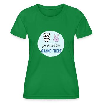 Zukünftiger großer Bruder - Bald großer Bruder - Frauen Funktions-T-Shirt - Kelly Green - Vorne - AI Model Female 172 dark (172cm)
