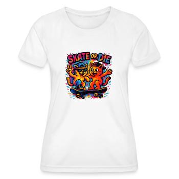 patiner ou mourir - T-shirt sport Femme - blanc - Devant - AI Model Female 172 dark (172cm)