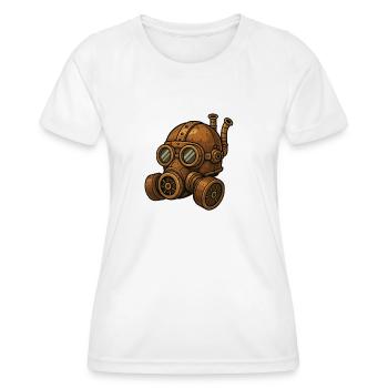 Masque à gaz Steampunk - T-shirt sport Femme - blanc - Devant - AI Model Female 172 dark (172cm)