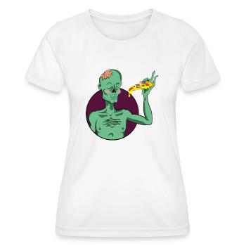 PIZZAAAAA0 - Frauen Funktions-T-Shirt - Weiß - Vorne - AI Model Female 172 dark (172cm)