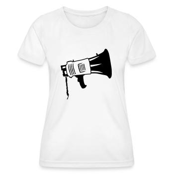 Haut-parleur de symbole de propagande mégaphone - T-shirt sport Femme - blanc - Devant - AI Model Female 172 dark (172cm)