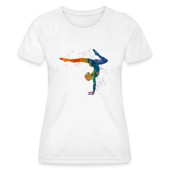 Yoga exercise - Women's Functional T-Shirt - white - Front - AI Model Female 172 dark (172cm)