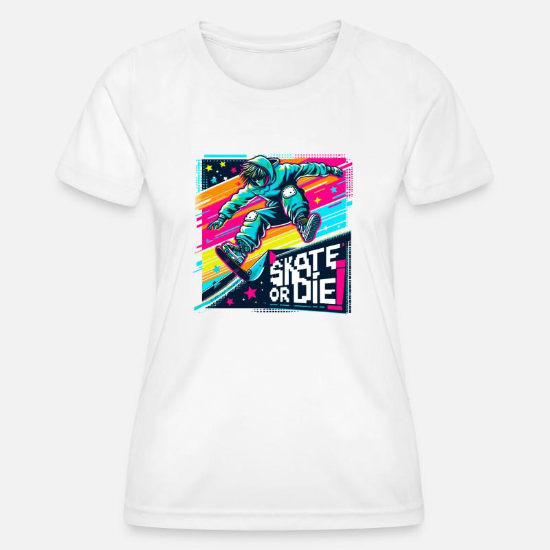 Skate or Die - Women's Functional T-Shirt - white