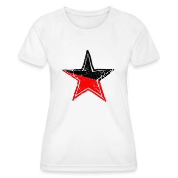star red black drawn path - Frauen Funktions-T-Shirt - Weiß - Vorne - AI Model Female 172 dark (172cm)