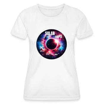 Solar Eclipse April 8, 2024: Celestial Miracle - Women's Functional T-Shirt - white - Front - AI Model Female 172 dark (172cm)