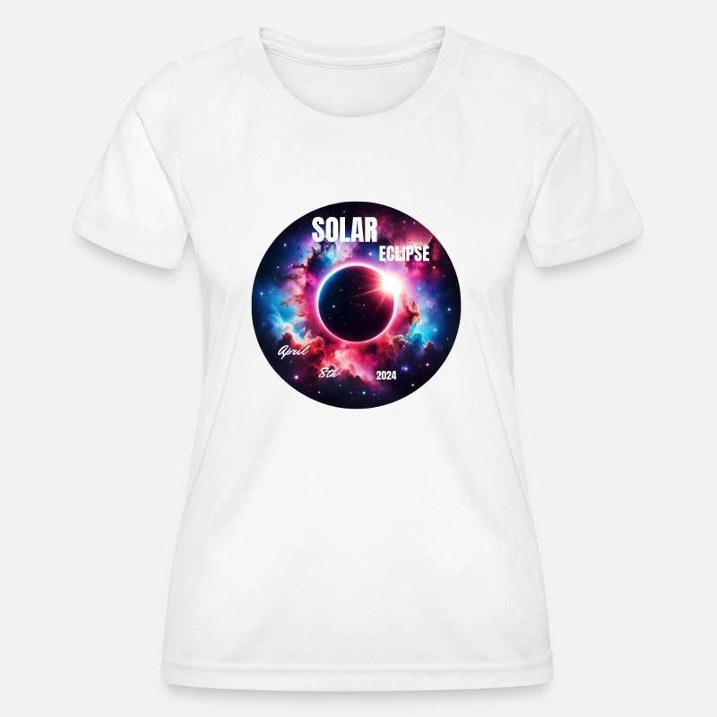 Éclipse solaire du 8 avril 2024 : Miracle céleste - T-shirt sport Femme - blanc