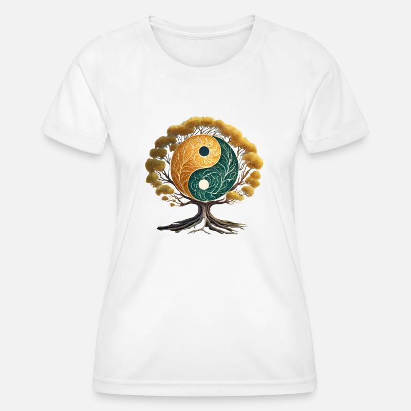 Yin and Yang Tree - Women's Functional T-Shirt - white