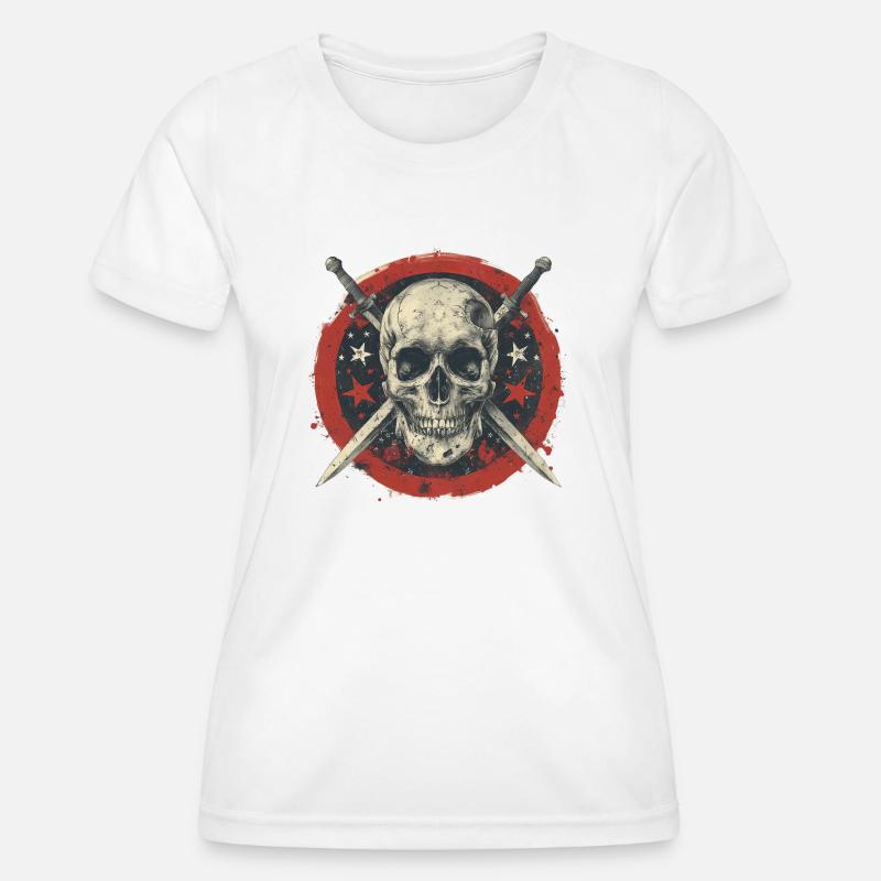 Skull Swords Skull - Women's Functional T-Shirt - white