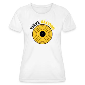 Vinyl Record | Motif Vinyle Musique - T-shirt sport Femme - blanc - Devant - AI Model Female 172 dark (172cm)