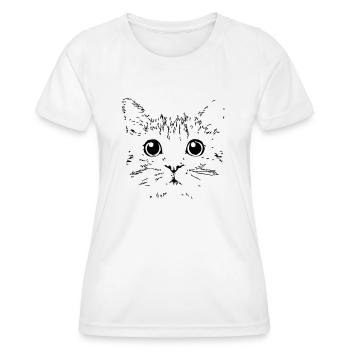 tete de chat - T-shirt sport Femme - blanc - Devant - AI Model Female 172 dark (172cm)