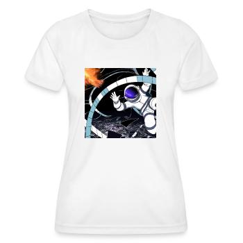 Astronaut falls into black hole - Women's Functional T-Shirt - white - Front - AI Model Female 172 dark (172cm)