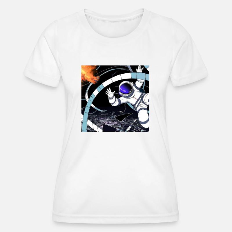 Astronaut falls into black hole - Women's Functional T-Shirt - white