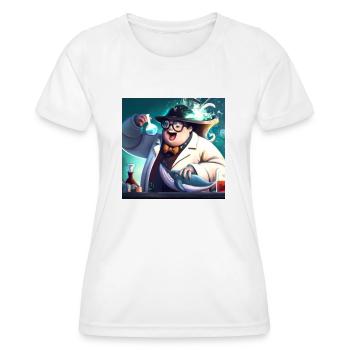 Un savant fou expérimentant sur une baleine - T-shirt sport Femme - blanc - Devant - AI Model Female 172 dark (172cm)