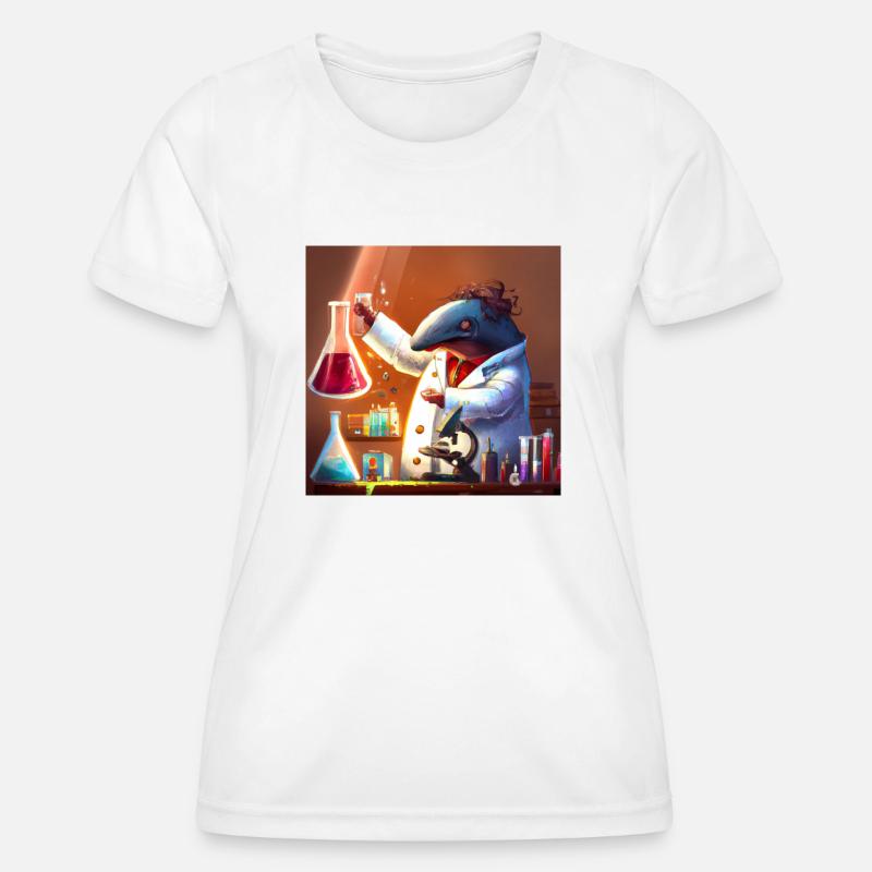 Mad dolphin scientist experimenting - Women's Functional T-Shirt - white
