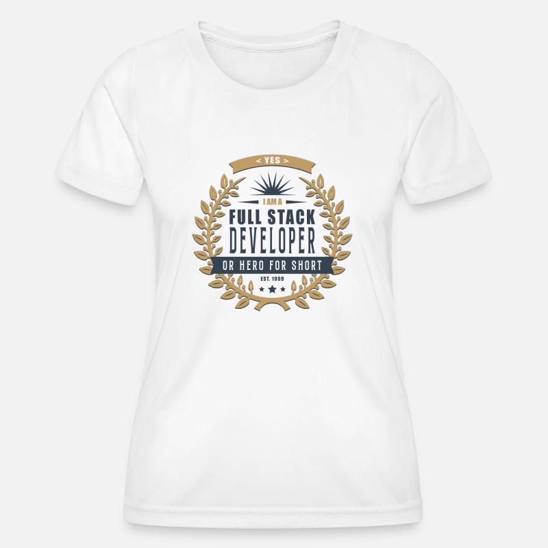 Full Stack Developer dunkel - Frauen Funktions-T-Shirt - Weiß