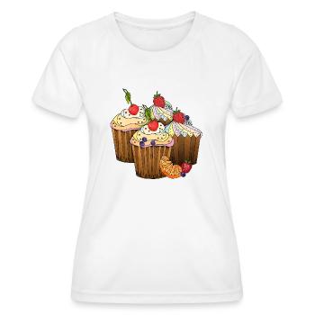 Gâteaux - T-shirt sport Femme - blanc - Devant - AI Model Female 172 dark (172cm)