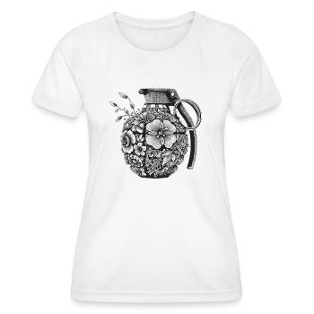 Blumen Granate - Frauen Funktions-T-Shirt - Weiß - Vorne - AI Model Female 172 dark (172cm)