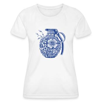 Blumen Granate - Frauen Funktions-T-Shirt - Weiß - Vorne - AI Model Female 172 dark (172cm)
