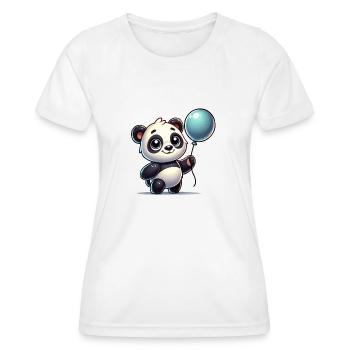 Ballon BD Panda - T-shirt sport Femme - blanc - Devant - AI Model Female 172 dark (172cm)