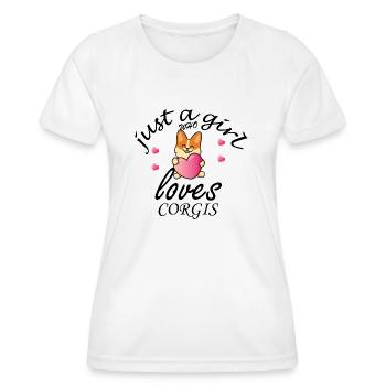 juste une fille qui aime les corgis - T-shirt sport Femme - blanc - Devant - AI Model Female 172 dark (172cm)