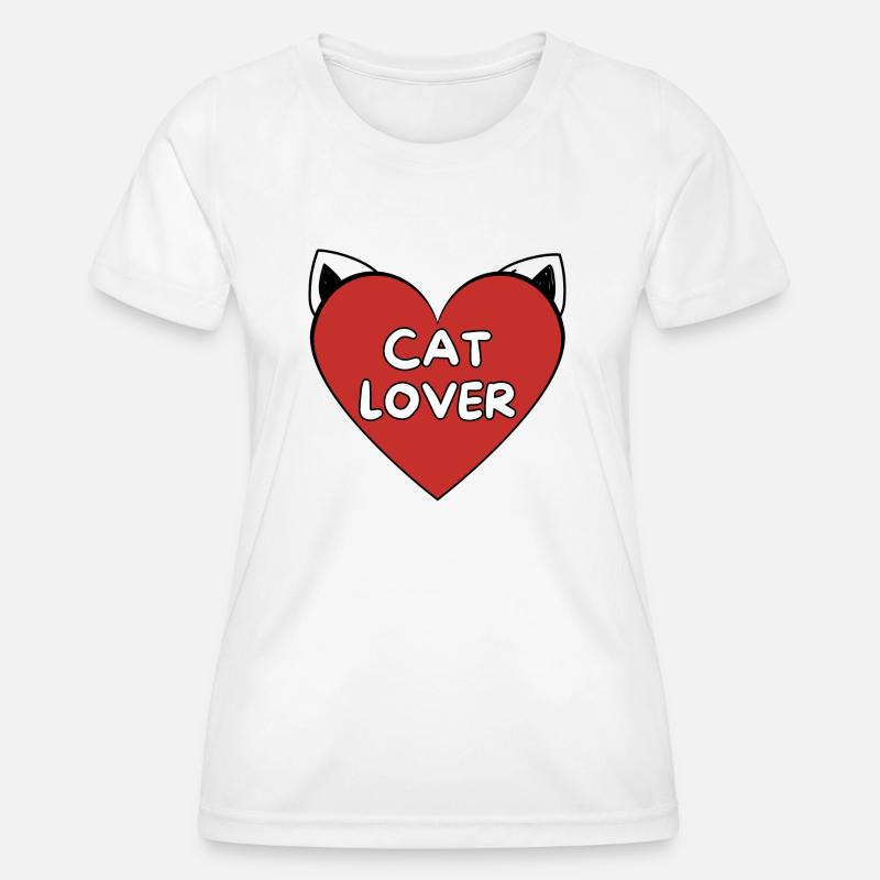 Cat Lover - Women's Functional T-Shirt - white