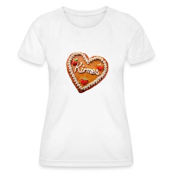 Kirmes-Lebkuchenherz - Frauen Funktions-T-Shirt - Weiß - Vorne - AI Model Female 172 dark (172cm)