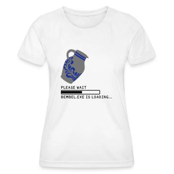 Bembel.EXE Loading... - Frauen Funktions-T-Shirt - Weiß - Vorne - AI Model Female 172 dark (172cm)