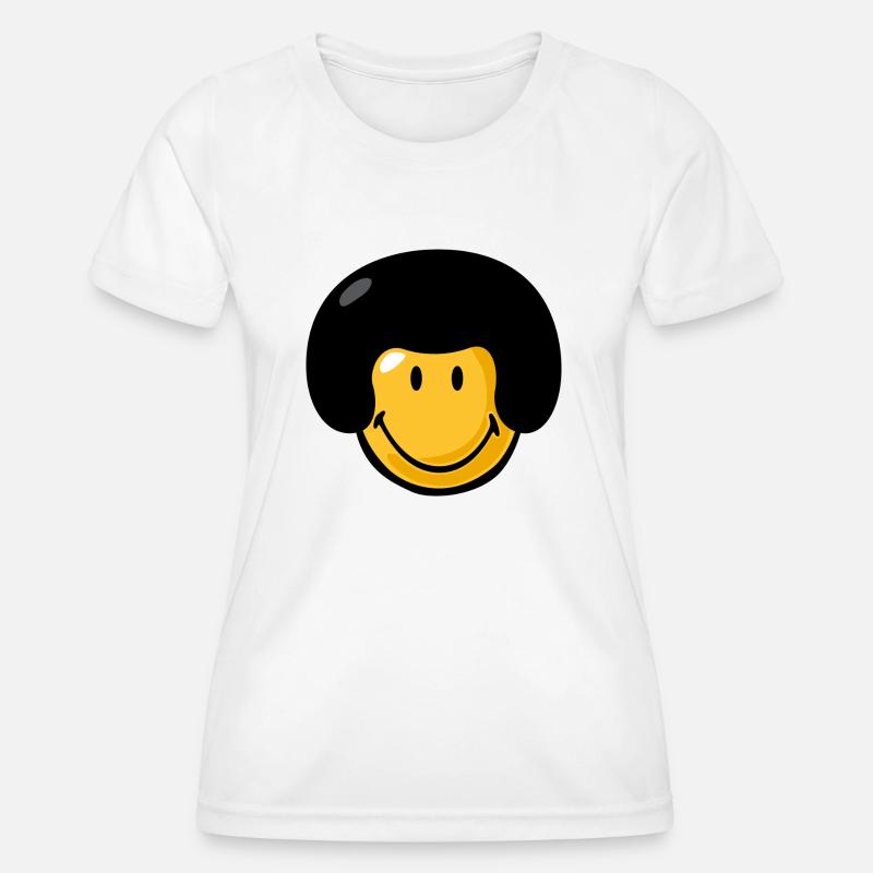 Smiley afro - Women's Functional T-Shirt - white