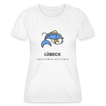 Lübeck Schleswig Holstein - Frauen Funktions-T-Shirt - Weiß - Vorne - AI Model Female 172 dark (172cm)