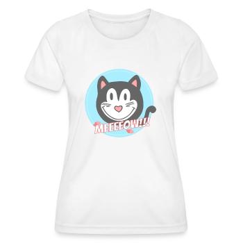 Cat, meow - Women's Functional T-Shirt - white - Front - AI Model Female 172 dark (172cm)