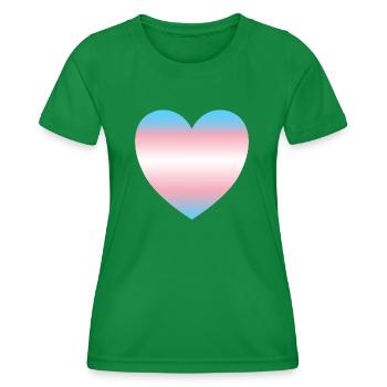 Subtiles Transgender-Pride-Herz - Frauen Funktions-T-Shirt - Kelly Green - Vorne - AI Model Female 172 dark (172cm)