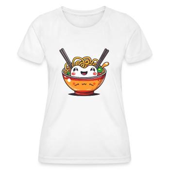 Bol de ramen avec visage - T-shirt sport Femme - blanc - Devant - AI Model Female 172 dark (172cm)