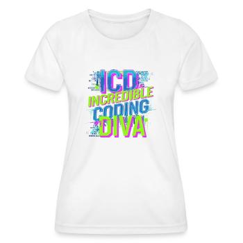Les esprits créatifs dans le code médical - T-shirt sport Femme - blanc - Devant - AI Model Female 172 dark (172cm)