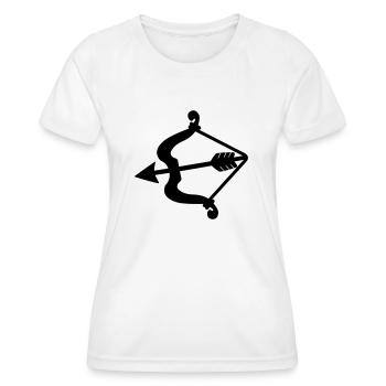Bow and arrow shadow image Cupid arrow - Women's Functional T-Shirt - white - Front - AI Model Female 172 dark (172cm)