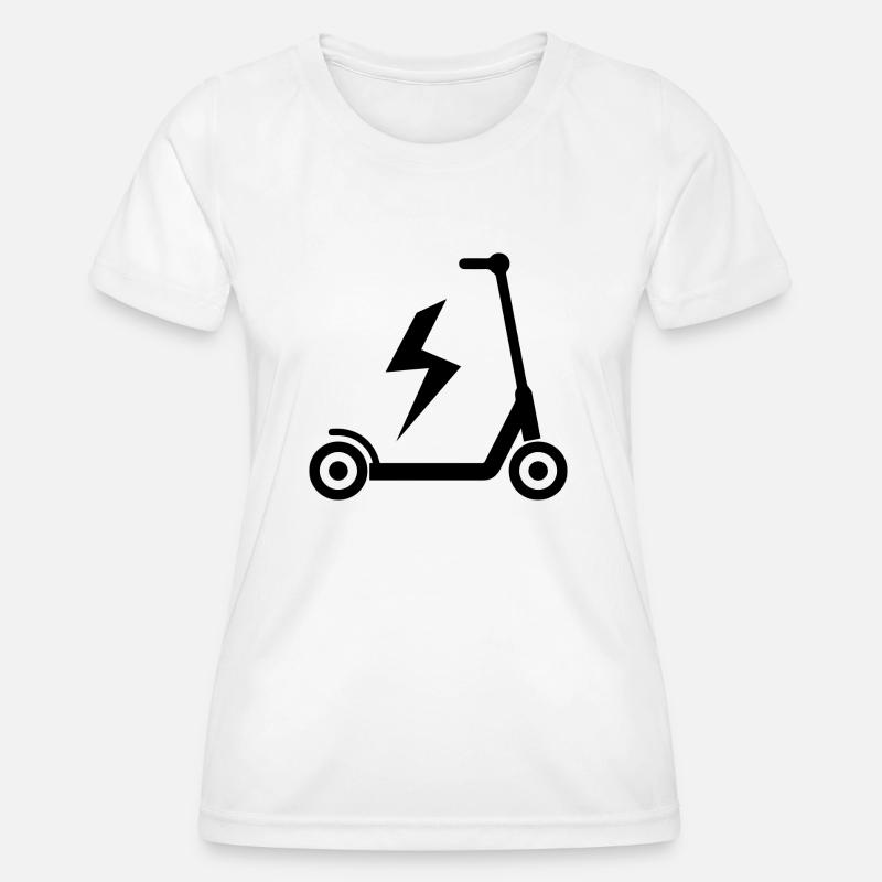 E-Scooter E-Roller Scooter - Frauen Funktions-T-Shirt - Weiß
