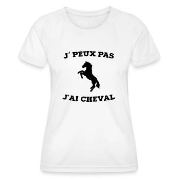 je peux pas j ai cheval - T-shirt sport Femme - blanc - Devant - AI Model Female 172 dark (172cm)