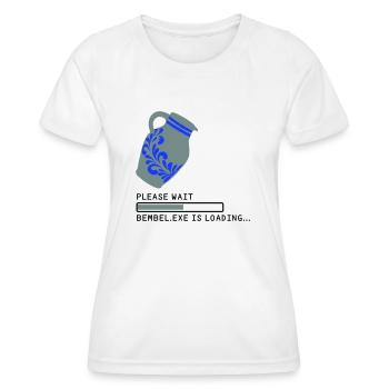 Chargement Bembel EXE - T-shirt sport Femme - blanc - Devant - AI Model Female 172 dark (172cm)
