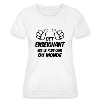 BESTER LEHRER - Frauen Funktions-T-Shirt - Weiß - Vorne - AI Model Female 172 dark (172cm)
