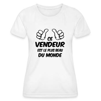 MEILLEUR VENDEUR - T-shirt sport Femme - blanc - Devant - AI Model Female 172 dark (172cm)