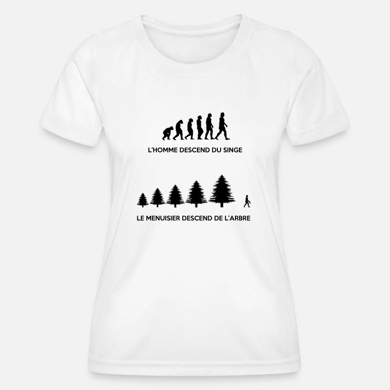 Evolution du menuisier - T-shirt sport Femme - blanc