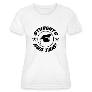 Les étudiants exécutent ceci - T-shirt sport Femme - blanc - Devant - AI Model Female 172 dark (172cm)