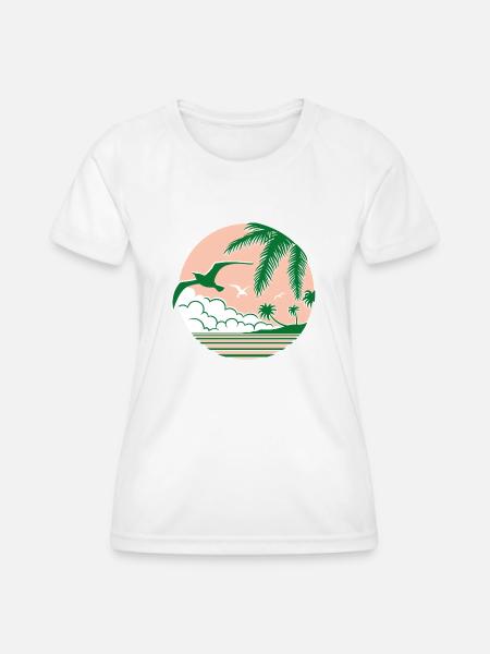 Sommer - Frauen Funktions-T-Shirt - Weiß