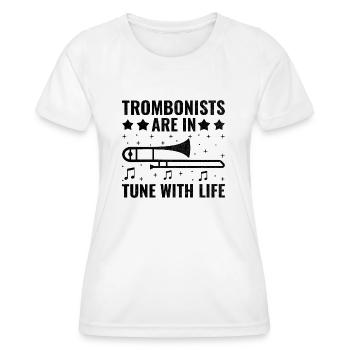 Posaunist Posaunist Marching Band Posaune - Frauen Funktions-T-Shirt - Weiß - Vorne - AI Model Female 172 dark (172cm)
